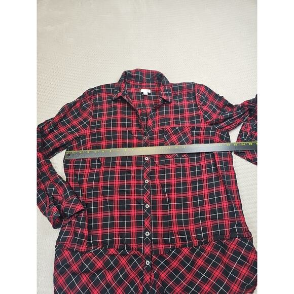 J Jill Shirt Womens Large Plaid Button Up Red & Black - Picture 3 of 7